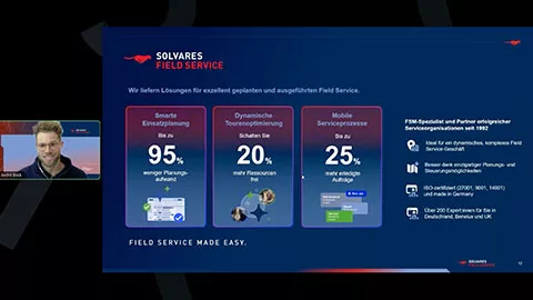 Webinar von Solvares Field Service zu Einsatzplanung, Tourenoptimierung und mobilen Serviceprozessen im Field Service